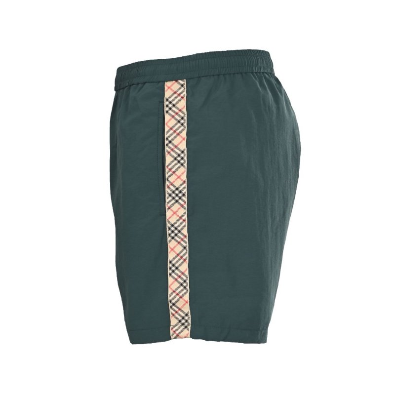 Burberry BBR Drawstring Nylon Check Swim Shorts - Green view