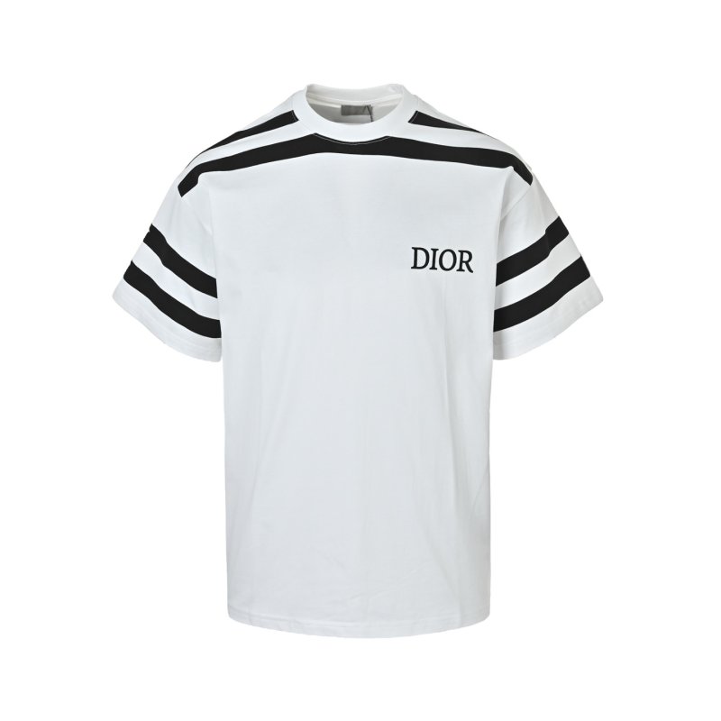 Dior Cream Striped Short Sleeve T-Shirt