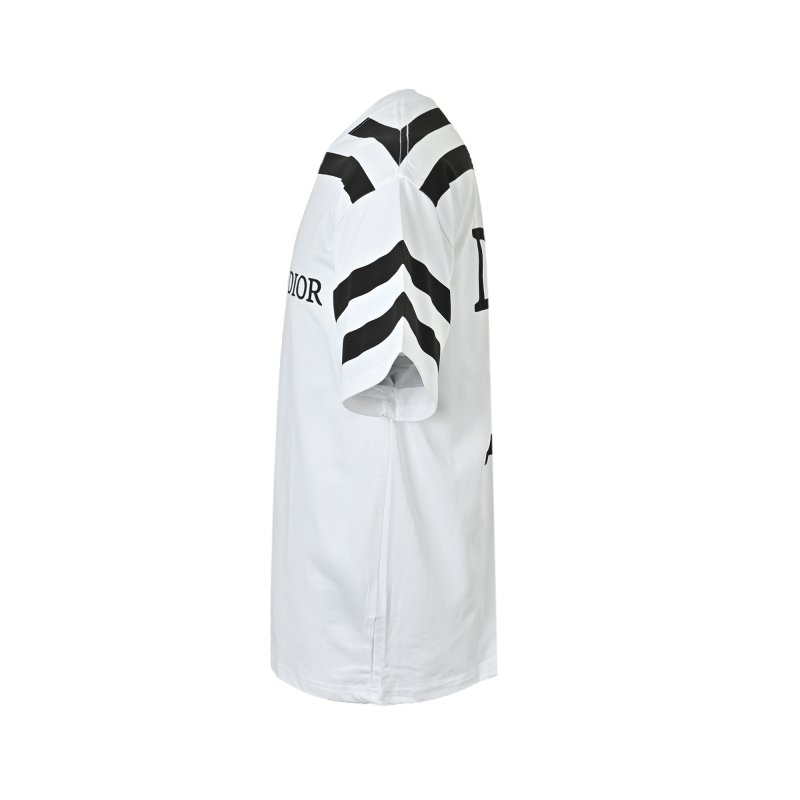 Dior Cream Striped Short Sleeve T-Shirt view