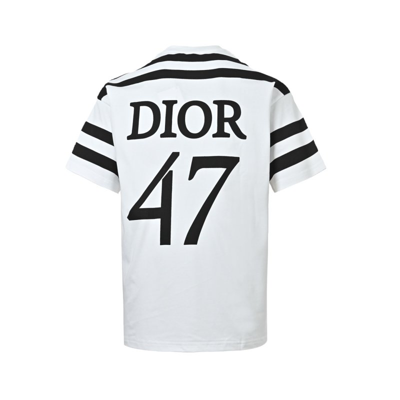 Dior Cream Striped Short Sleeve T-Shirt view