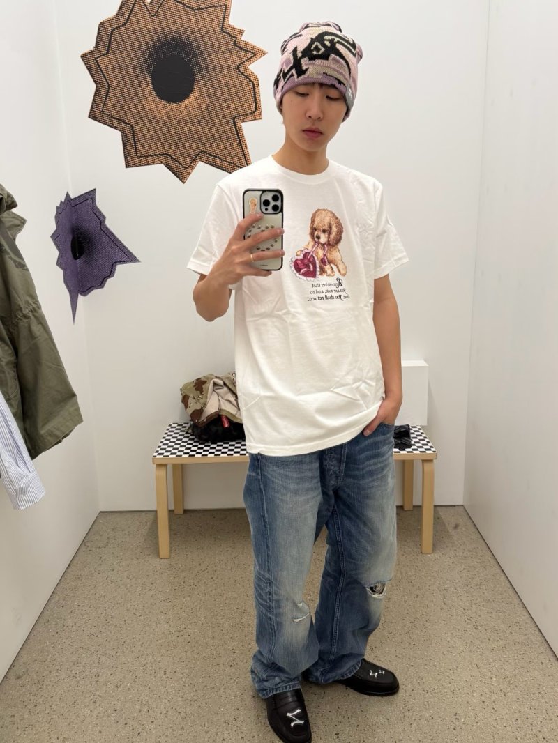 White Teddy Bear Graphic Short Sleeve T-Shirt view