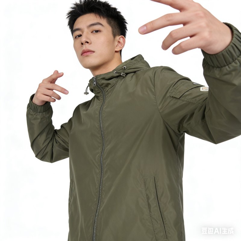 Stone Island Women's Olive Hooded Windbreaker Jacket view