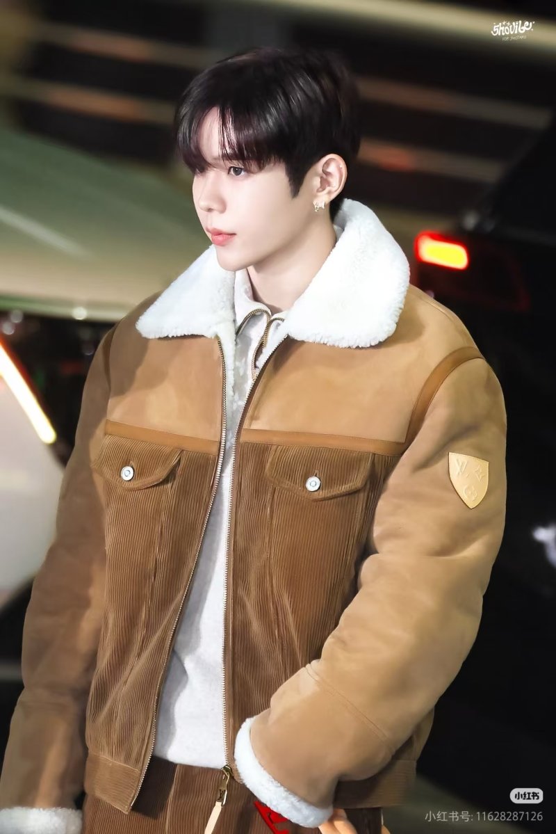 Camel Sherpa Lined Jacket with Corduroy Trim view
