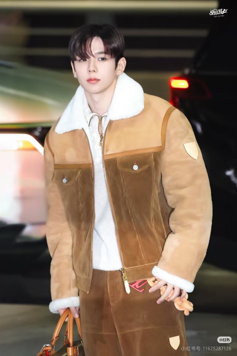 Camel Sherpa Lined Jacket with Corduroy Trim view