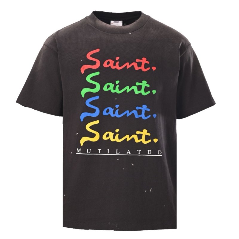 Saint Michael Multicolor Signature T-Shirt Black