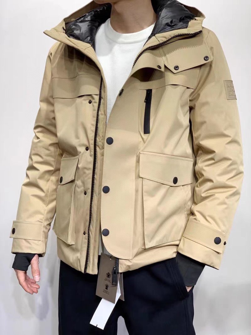 Stone Island Beige Down Jacket with Black Hood Lining view