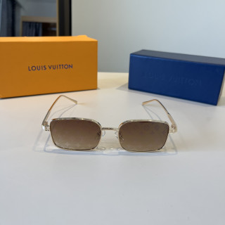 Louis Vuitton Square Metal Frame Sunglasses Gold Brown view 2