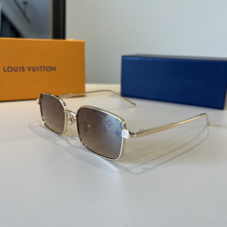 Louis Vuitton Square Metal Frame Sunglasses Gold Brown view 3