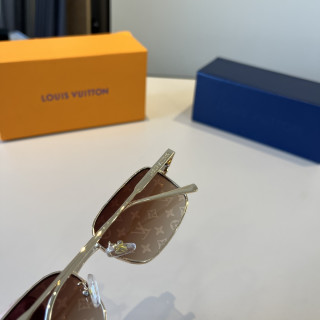 Louis Vuitton Square Metal Frame Sunglasses Gold Brown view 6