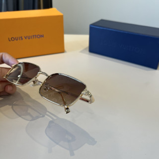 Louis Vuitton Square Metal Frame Sunglasses Gold Brown view 8