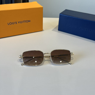 Louis Vuitton Square Metal Frame Sunglasses Gold Brown view 9