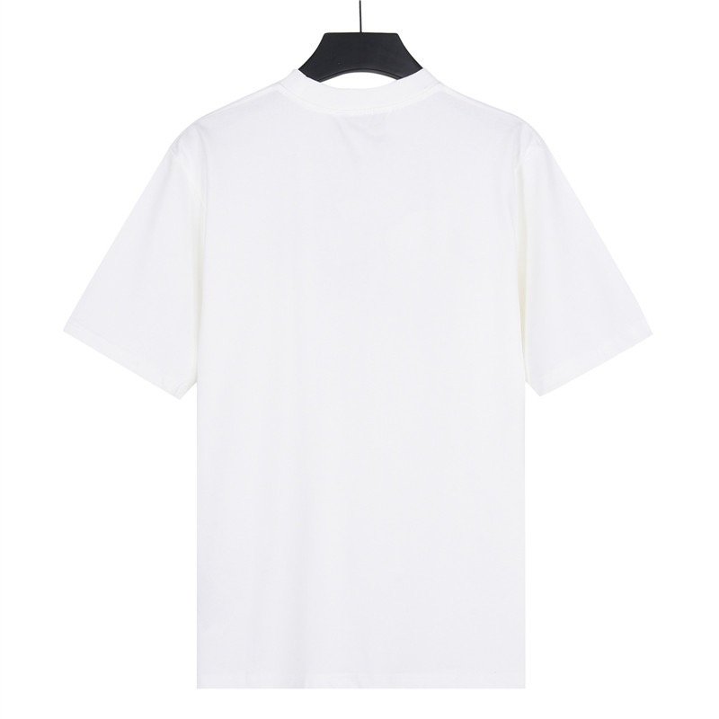 White Oversized T-Shirt with Embroidered Rose Logo view