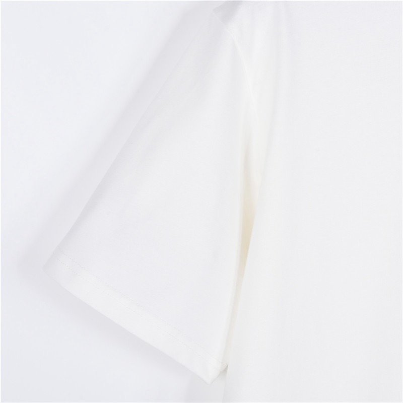 White Oversized T-Shirt with Embroidered Rose Logo view