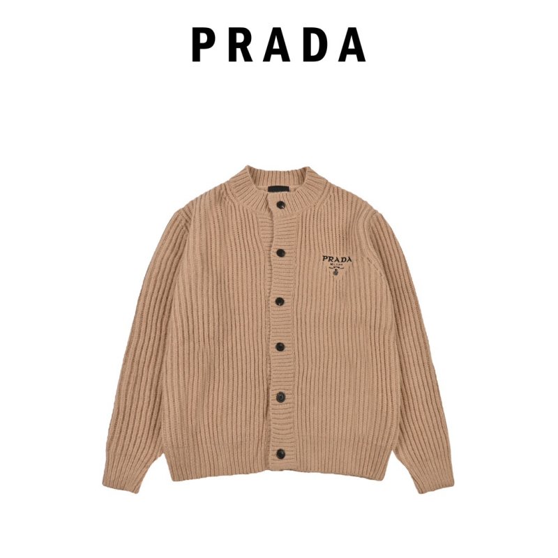 Prada Beige Ribbed Wool Cardigan view