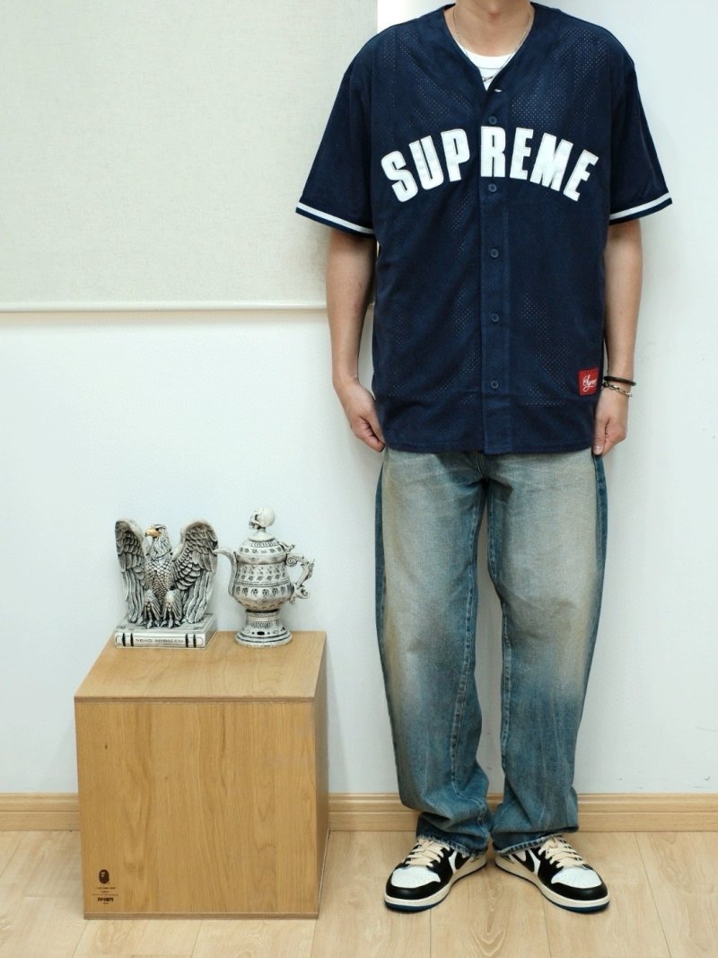 Navy Blue Mesh Sports T-Shirt with Embroidered Number view