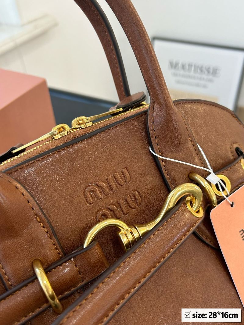 Miu Miu Shell Brown Leather Tote Bag view