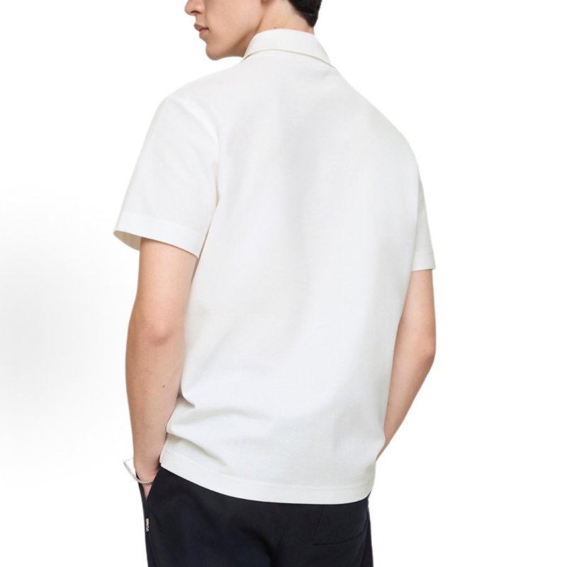 Burberry White Polo Shirt with Embroidered Logo view