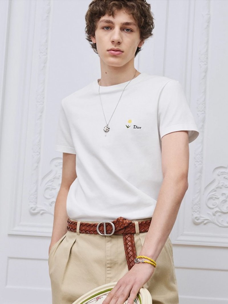 Dior Bee Logo White Short Sleeve T-Shirt