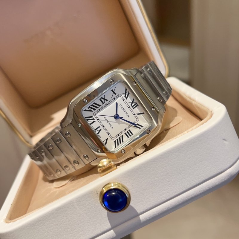 Cartier Santos Silver Stainless Steel Watch