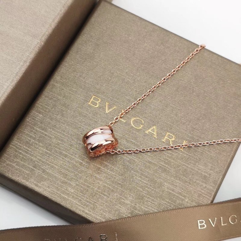 Bvlgari B.Zero1 White Ceramic Rose Gold Pendant Necklace view
