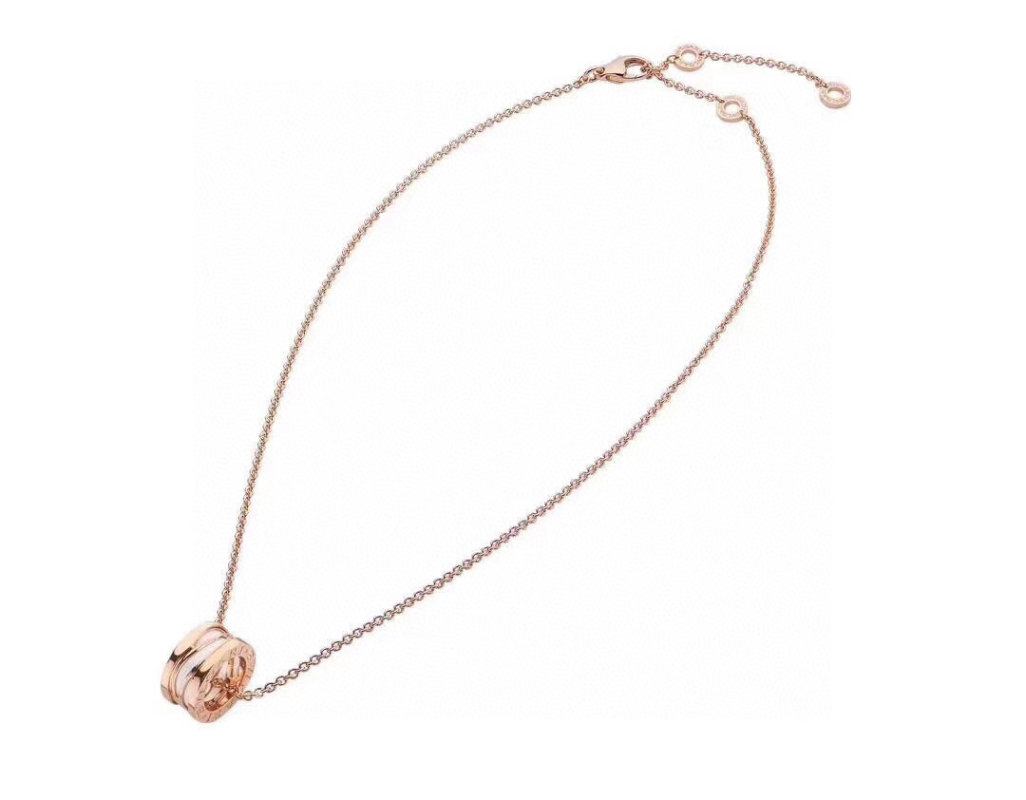 Bvlgari B.Zero1 White Ceramic Rose Gold Pendant Necklace view