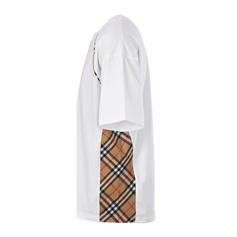 Burberry Check Side Panel White T-Shirt view
