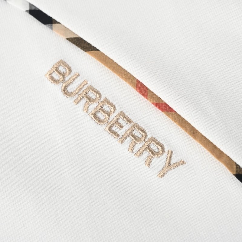 Burberry Check Side Panel White T-Shirt view