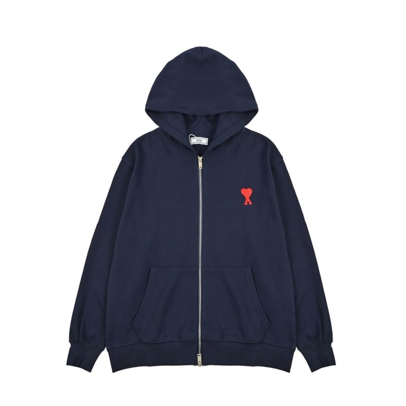 Navy Zip-Up Bomber Jacket view