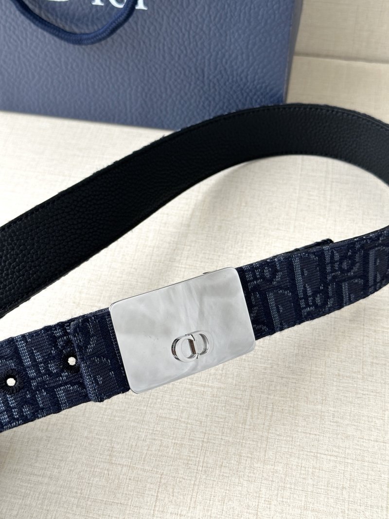 Dior Monogram Canvas Belt Navy 35mm view