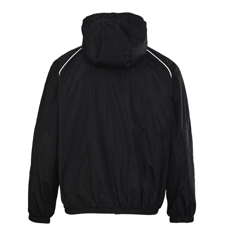 Gucci Black Nylon Hooded Windbreaker Jacket with Web Stripe view