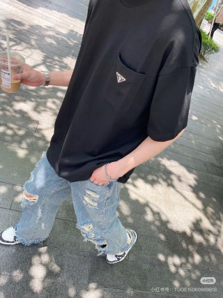 Prada Black Minimalist Logo T-Shirt view 3