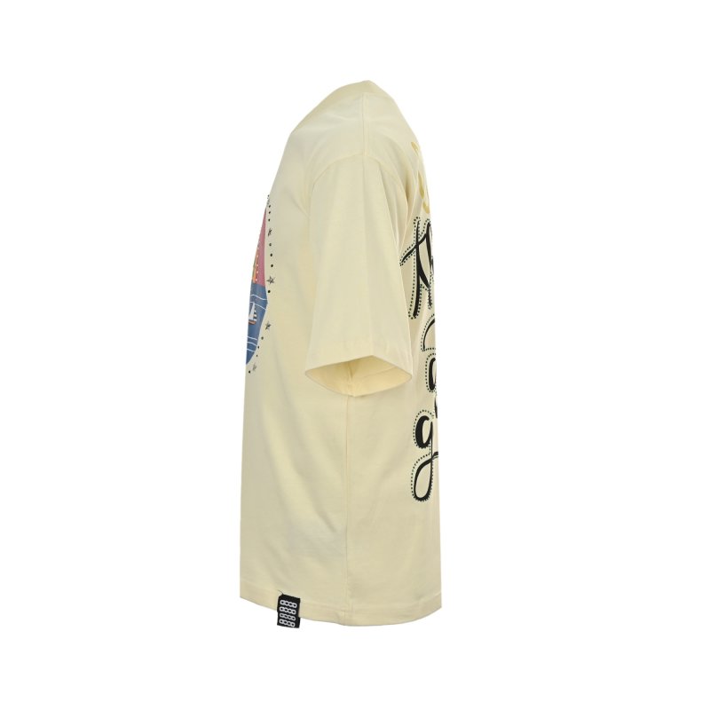Cream Oversized Graphic T-Shirt with Sunset Palm Print view