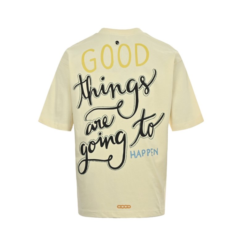 Cream Oversized Graphic T-Shirt with Sunset Palm Print view