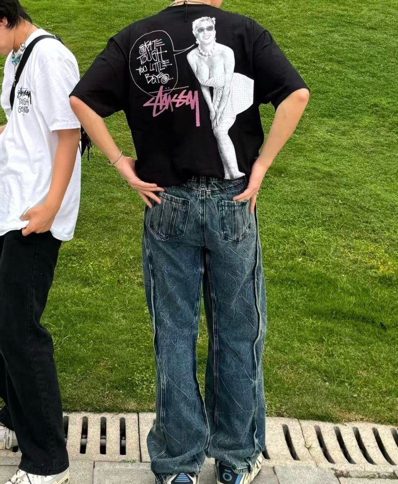 Stüssy Black Graphic Print T-Shirt
