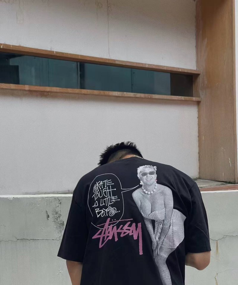 Stüssy Black Graphic Print T-Shirt view