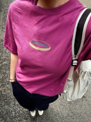 Pink Oversized Graphic Short Sleeve T-Shirt view 5