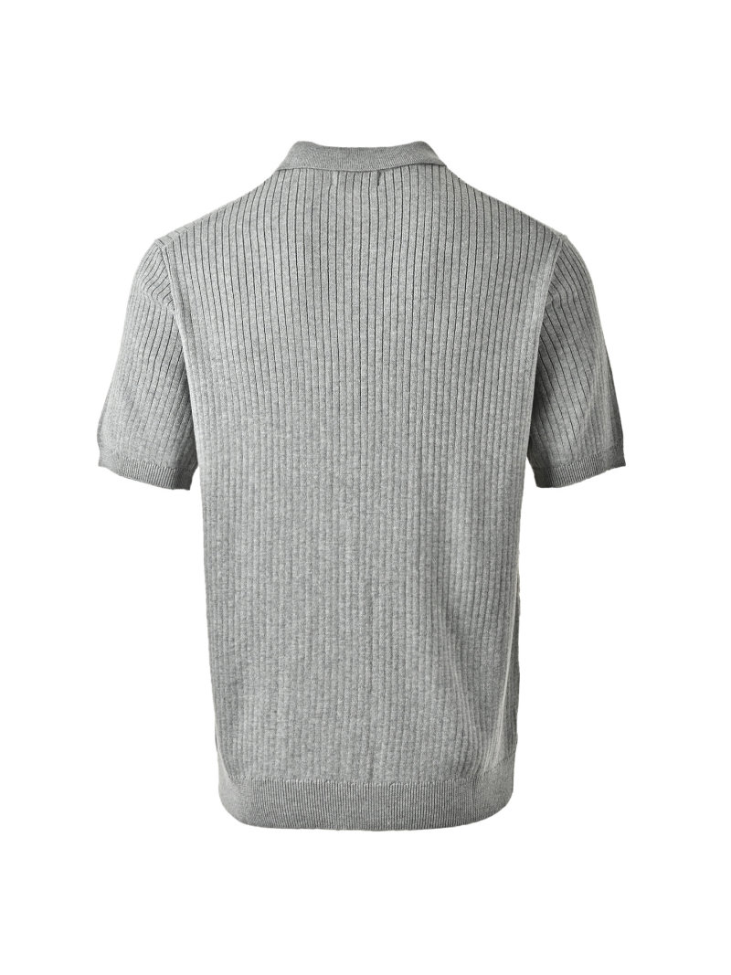 Ralph Lauren Grey Ribbed Polo Shirt view