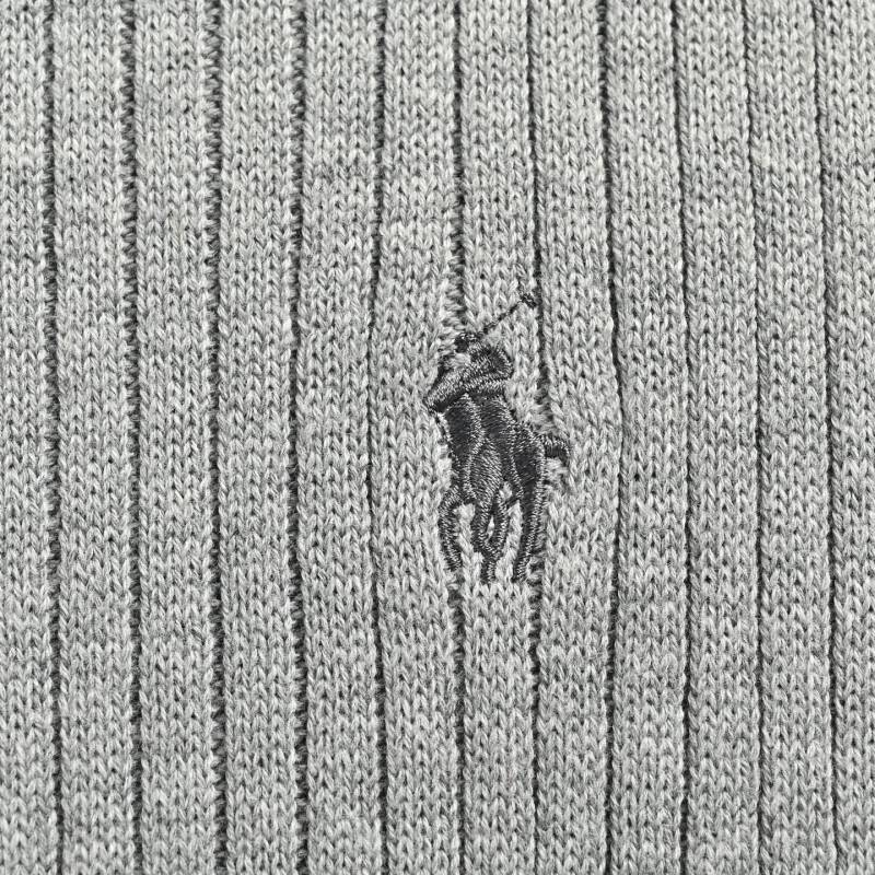 Ralph Lauren Grey Ribbed Polo Shirt view