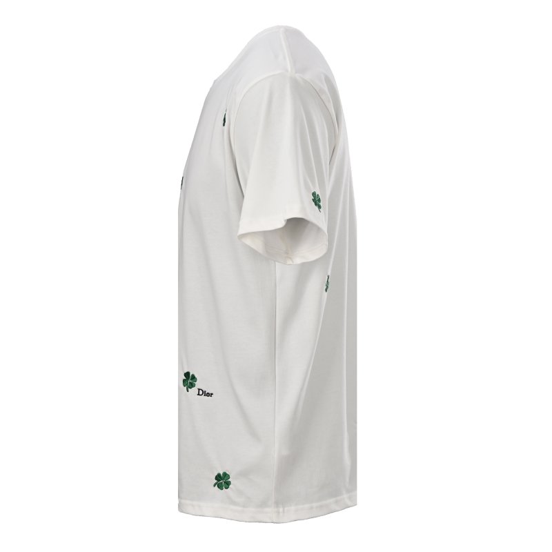 Dior Cream Four-Leaf Clover Embroidered T-Shirt view