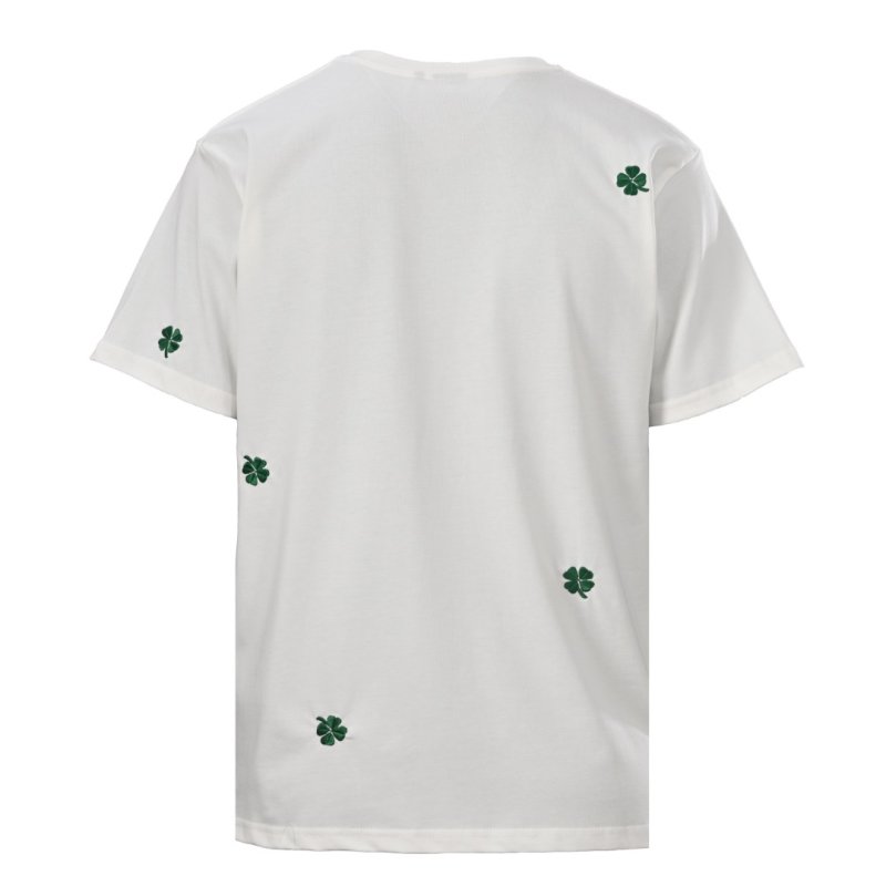 Dior Cream Four-Leaf Clover Embroidered T-Shirt view