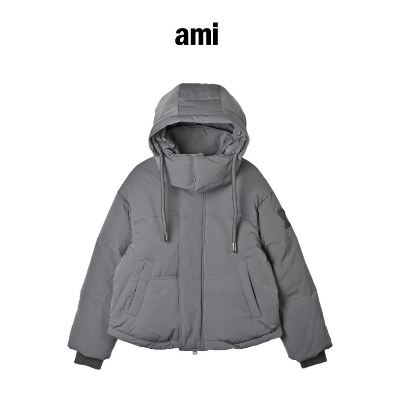 Oversized Puffer Down Jacket - Grey view