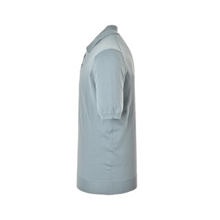 Prada Embroidered Logo Knit Polo Shirt - Sage Green view 2