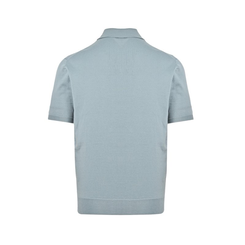 Prada Embroidered Logo Knit Polo Shirt - Sage Green view