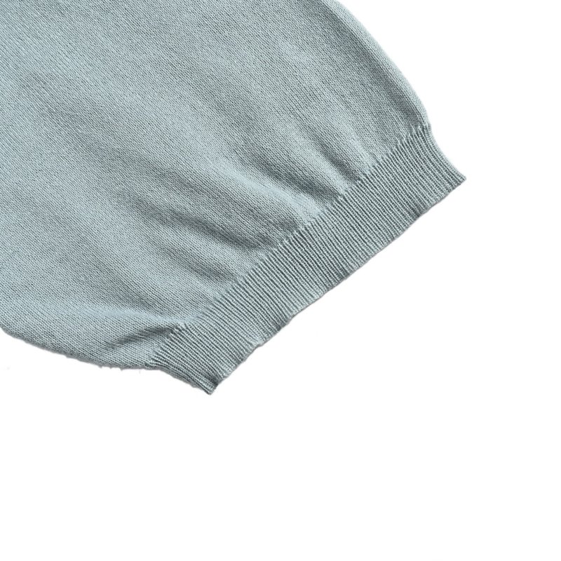 Prada Embroidered Logo Knit Polo Shirt - Sage Green view