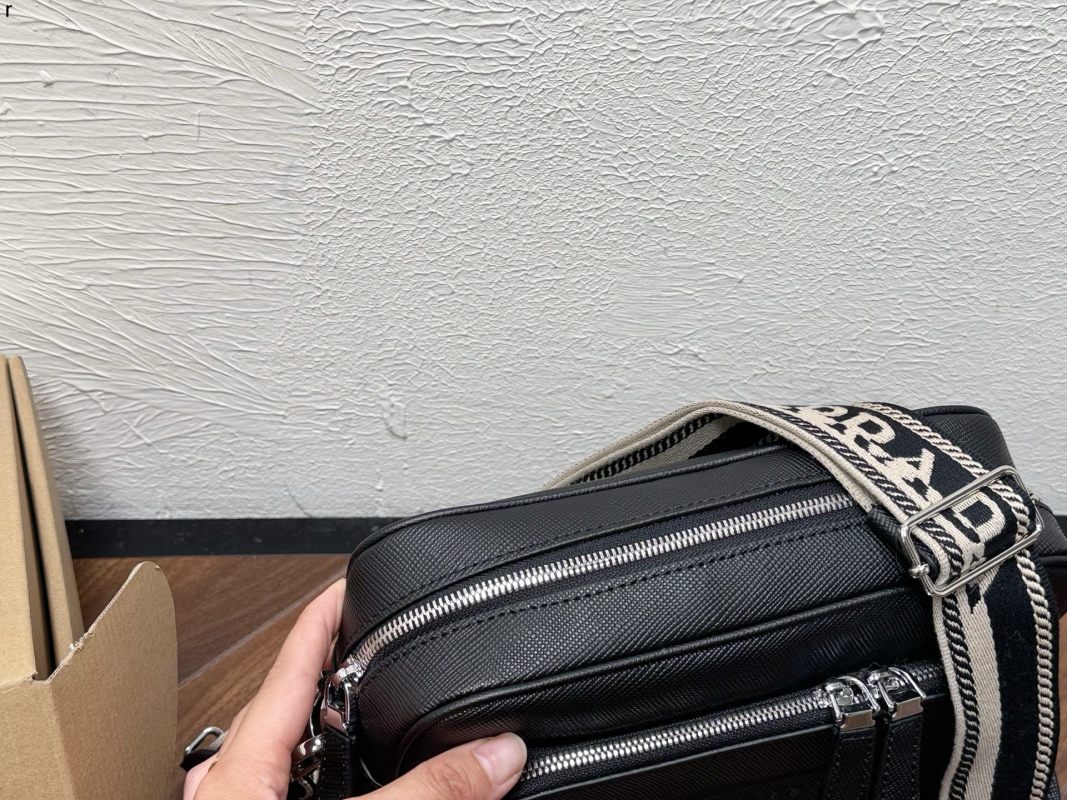 Prada Saffiano Black Crossbody Messenger Bag view