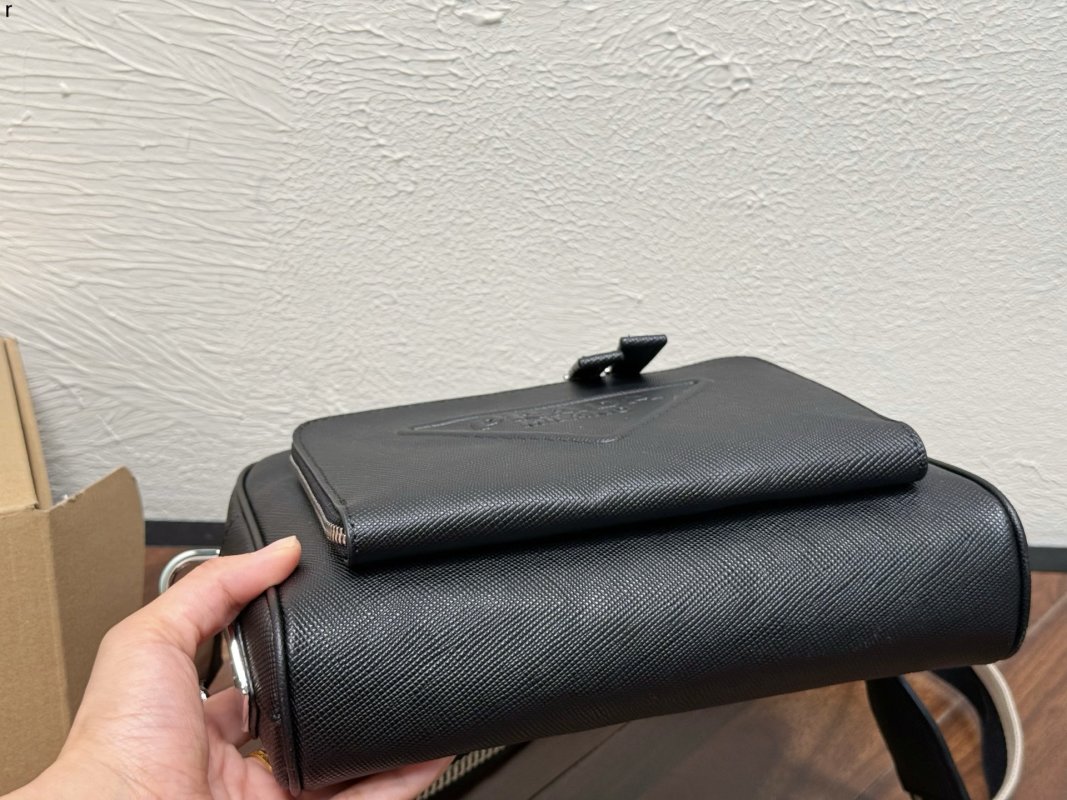 Prada Saffiano Black Crossbody Messenger Bag view