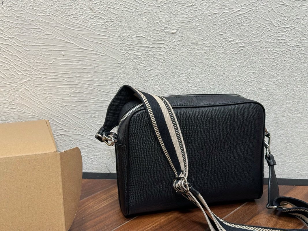Prada Saffiano Black Crossbody Messenger Bag view