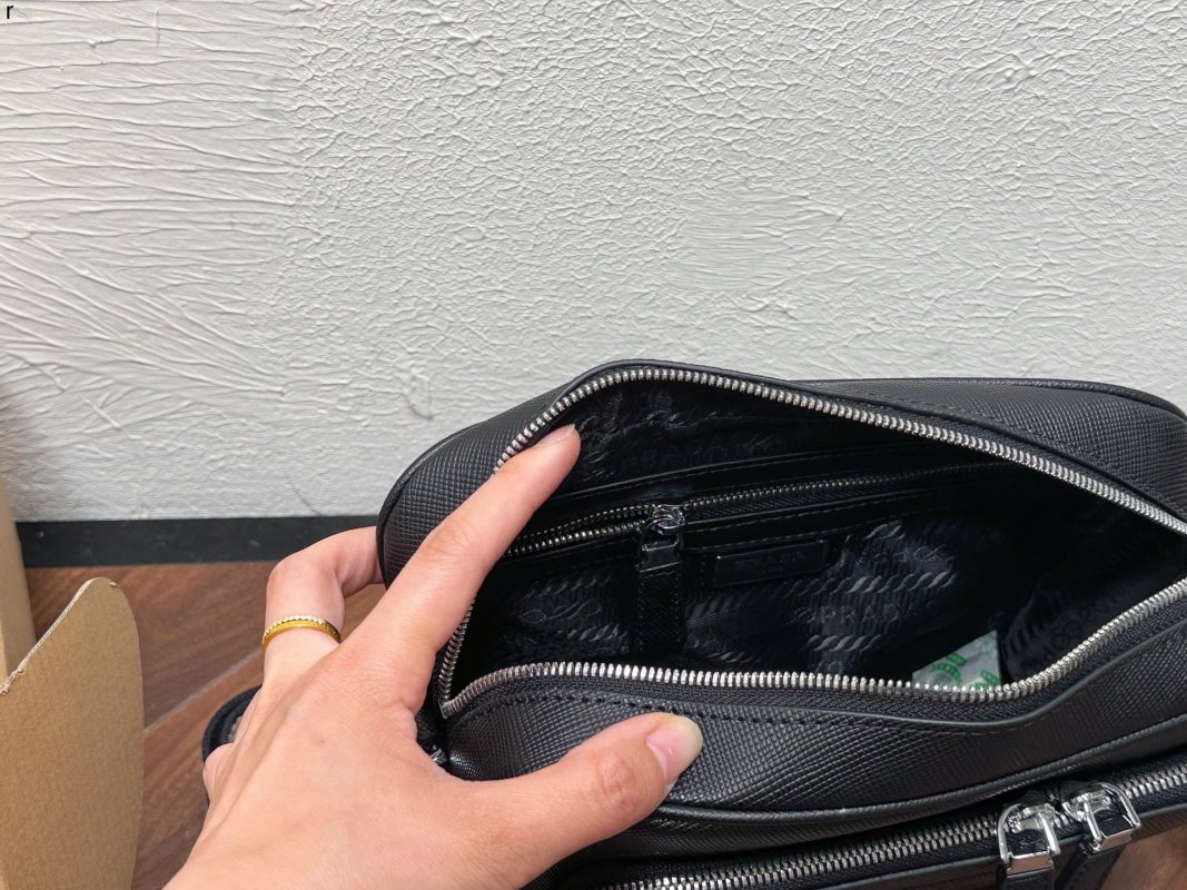 Prada Saffiano Black Crossbody Messenger Bag view