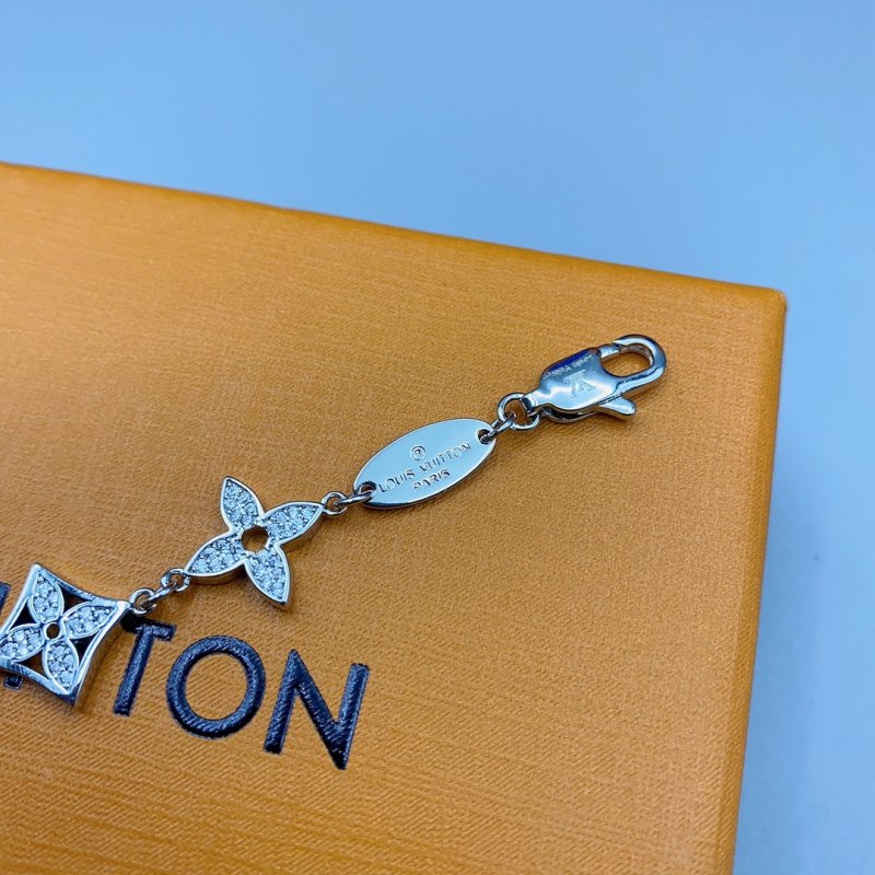 Louis Vuitton LV Flower Monogram Crystal Charm Bracelet Silver view