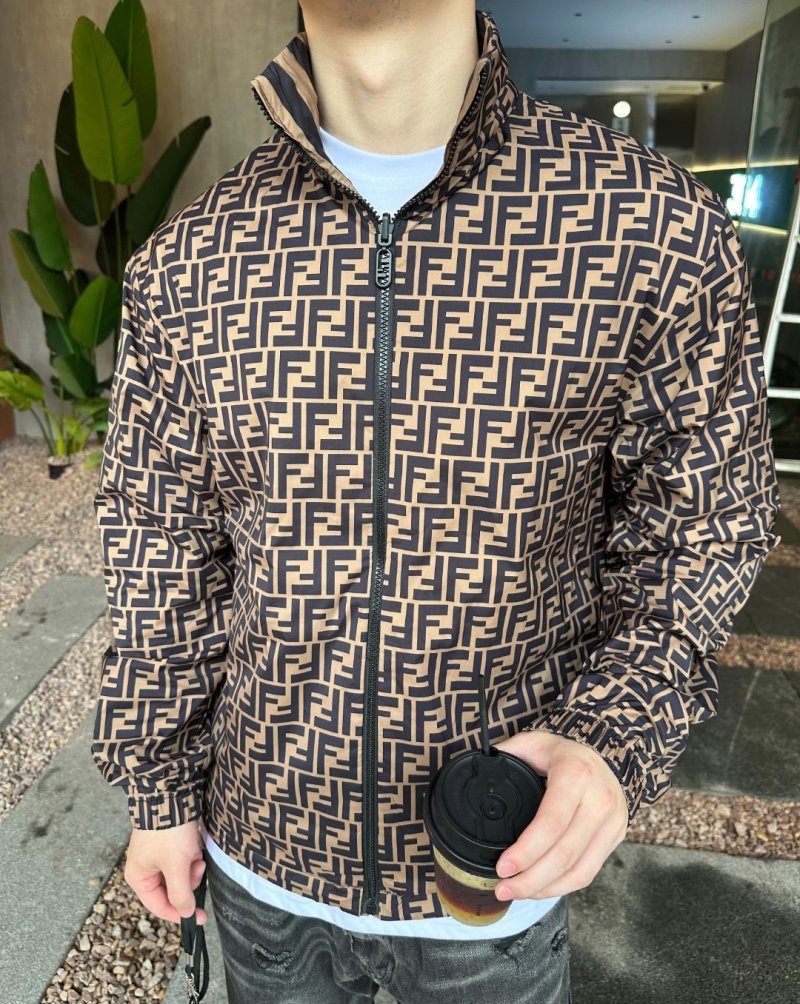 Fendi Monogram Zip Jacket Navy & Tan